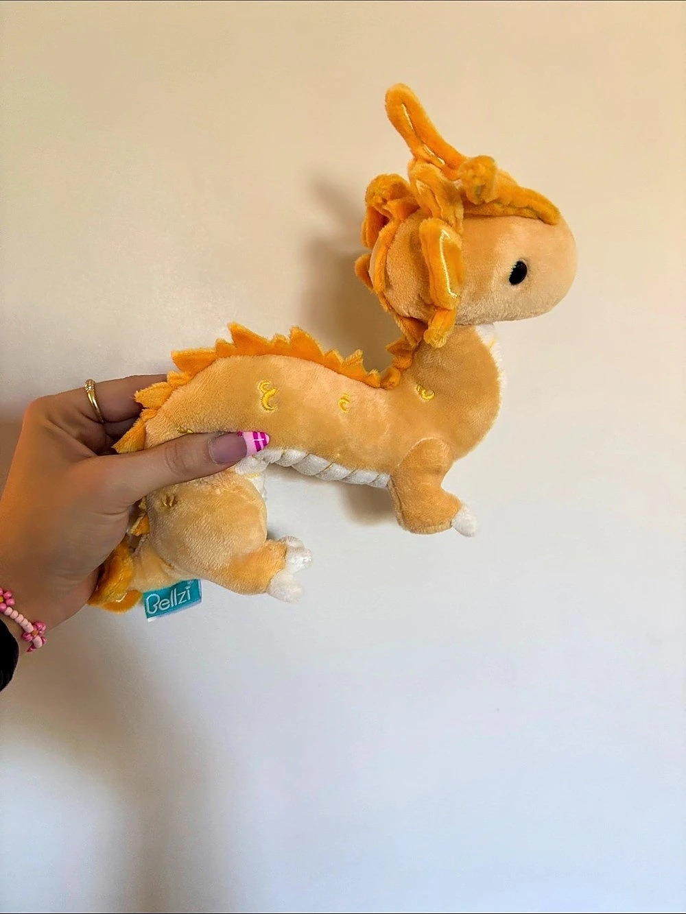 Bellzi Orange Dragon Plush Stuffed Animal